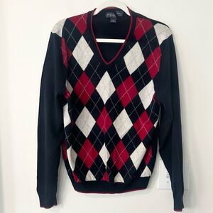 Brooks Brothers Argyle V-neck Merino Men’s Sweater XL